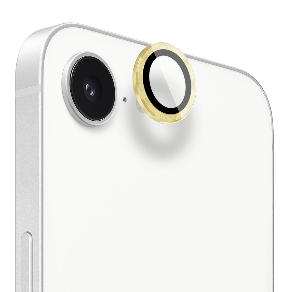 Metalowa osłona obiektywów szkło na aparat iPhone 16e, złota