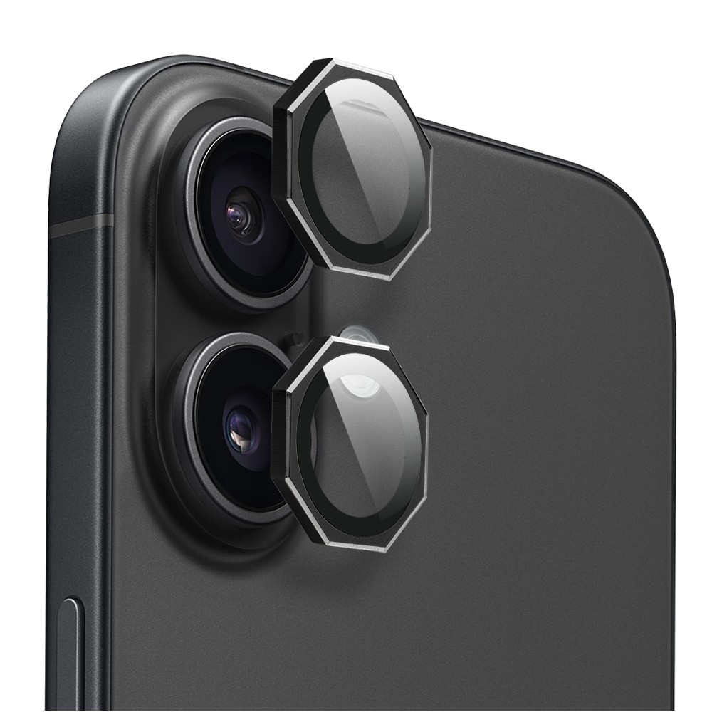 Metalowe osłony obiektywów do iPhone 16 Plus, HexArmor, czarne