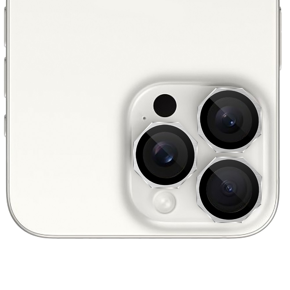 Metalowe osłony obiektywów do iPhone 16 Pro, HexArmor, srebrne