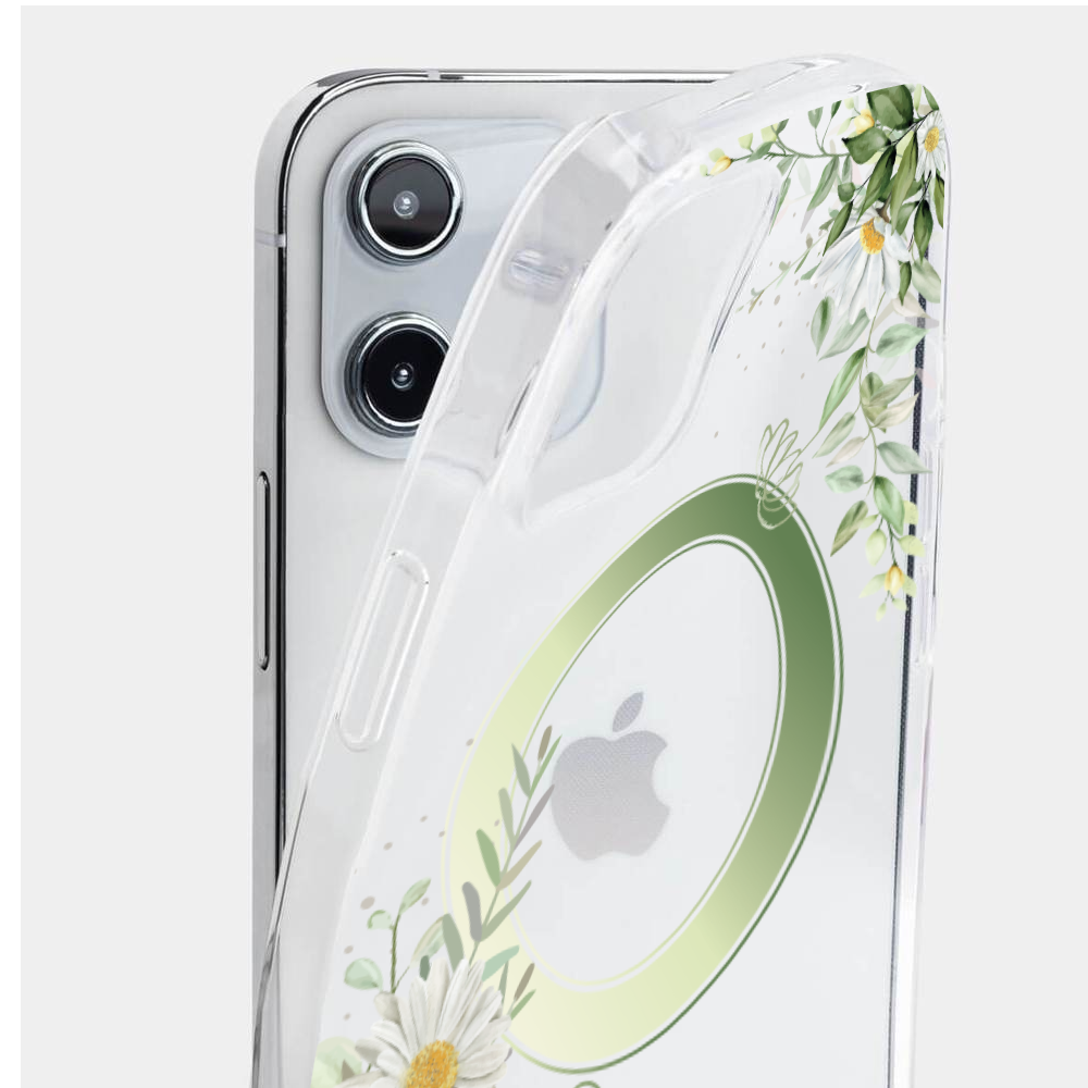 Etui do iPhone 12 Flower MagSafe z nadrukiem, rumianek