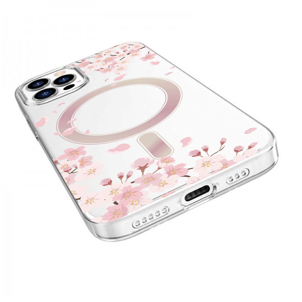 Etui do iPhone 12 Pro Flower MagSafe z nadrukiem kwiat wiśni