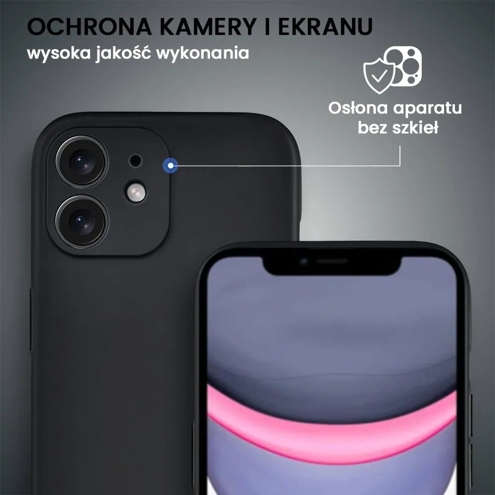 Etui do iPhone 11, crossbody z paskiem jak torebka, osłona aparatu, czarne