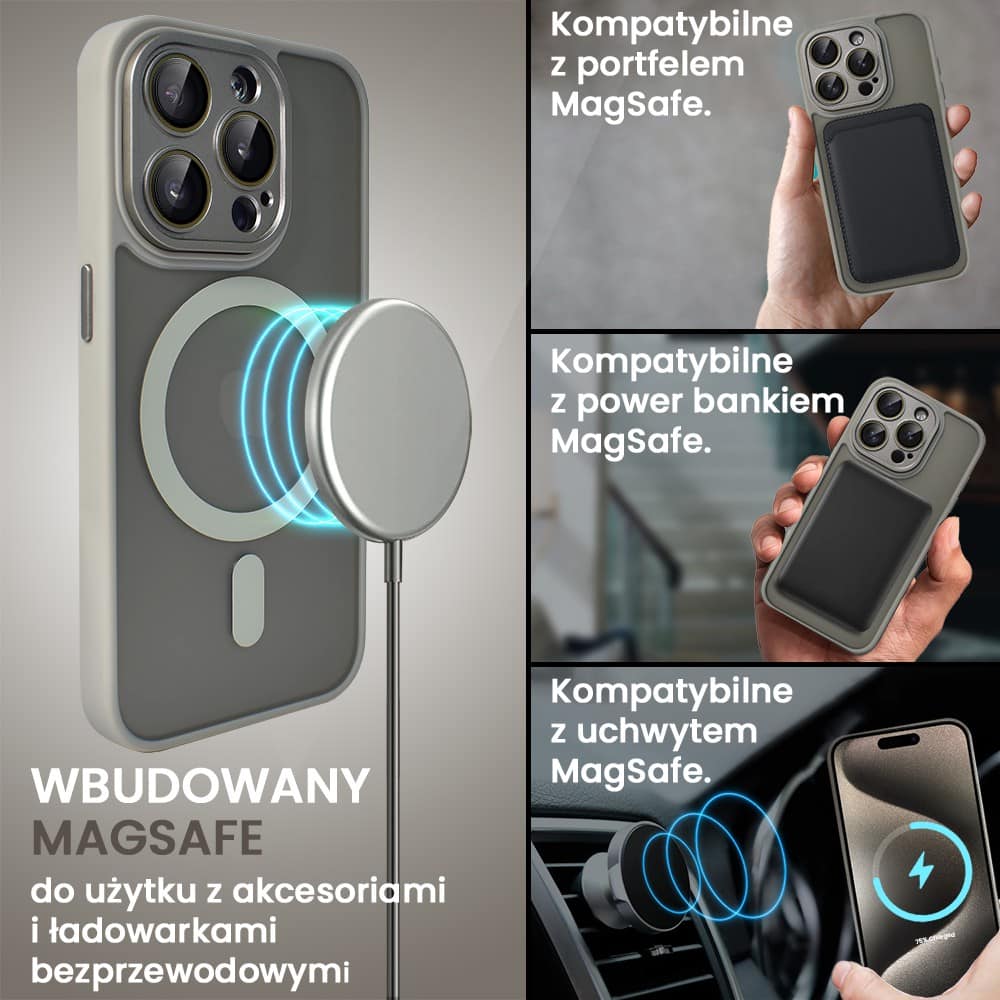 Etui do iPhone 15 Pro Color Flush z Magsafe, z osłoną aparatu, tytanowe