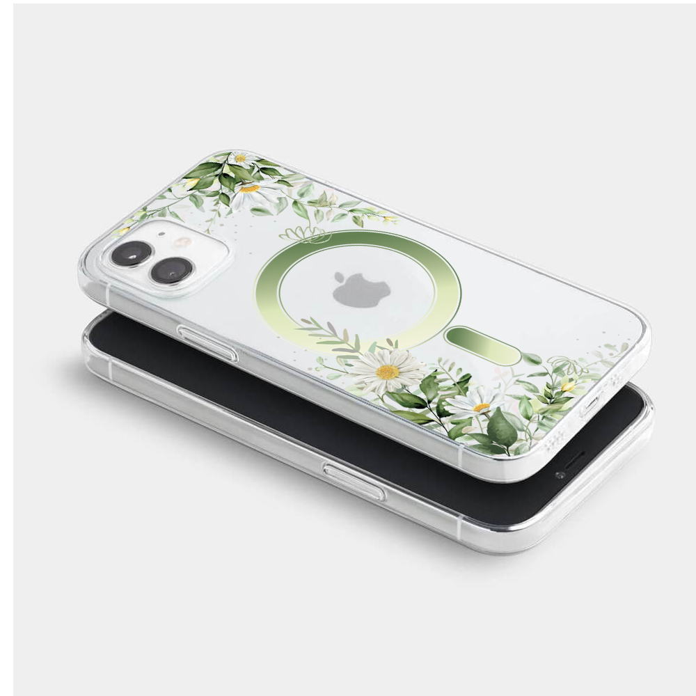 Etui do iPhone 12 Flower MagSafe z nadrukiem, rumianek
