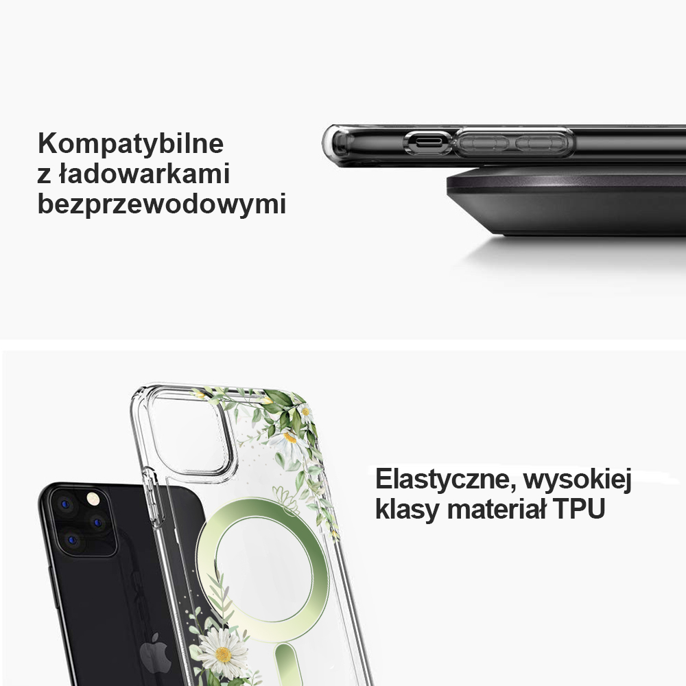 Etui do iPhone 11 Flower MagSafe z nadrukiem, rumianek