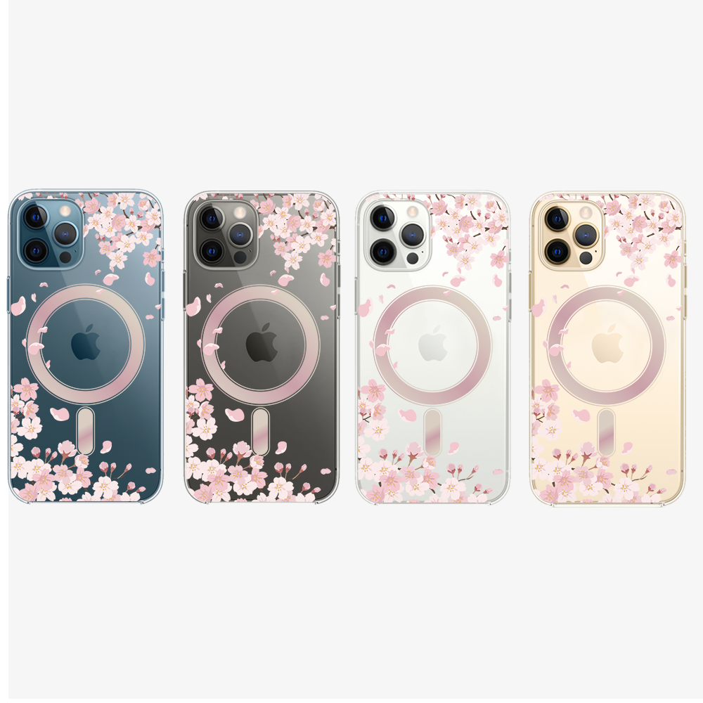 Etui do iPhone 12 Pro Flower MagSafe z nadrukiem kwiat wiśni