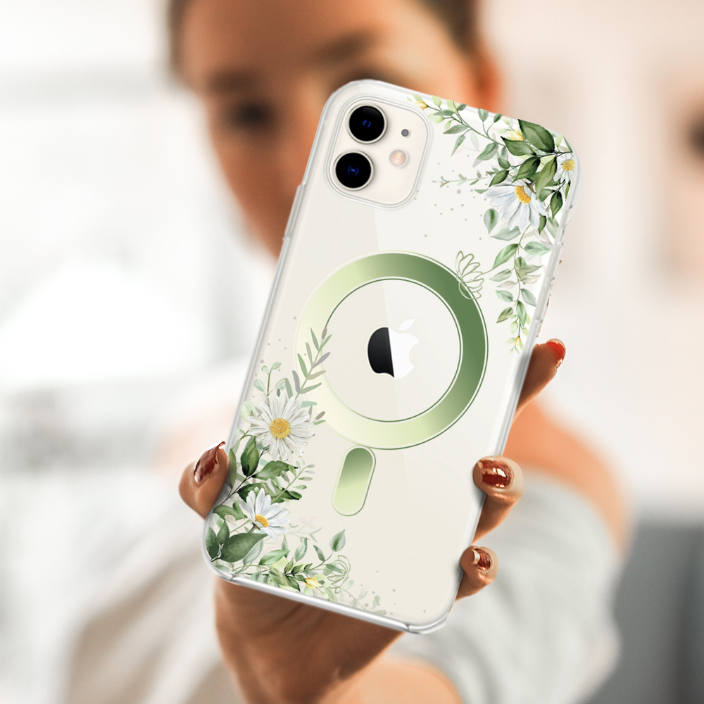Etui do iPhone 11 Flower MagSafe z nadrukiem, rumianek