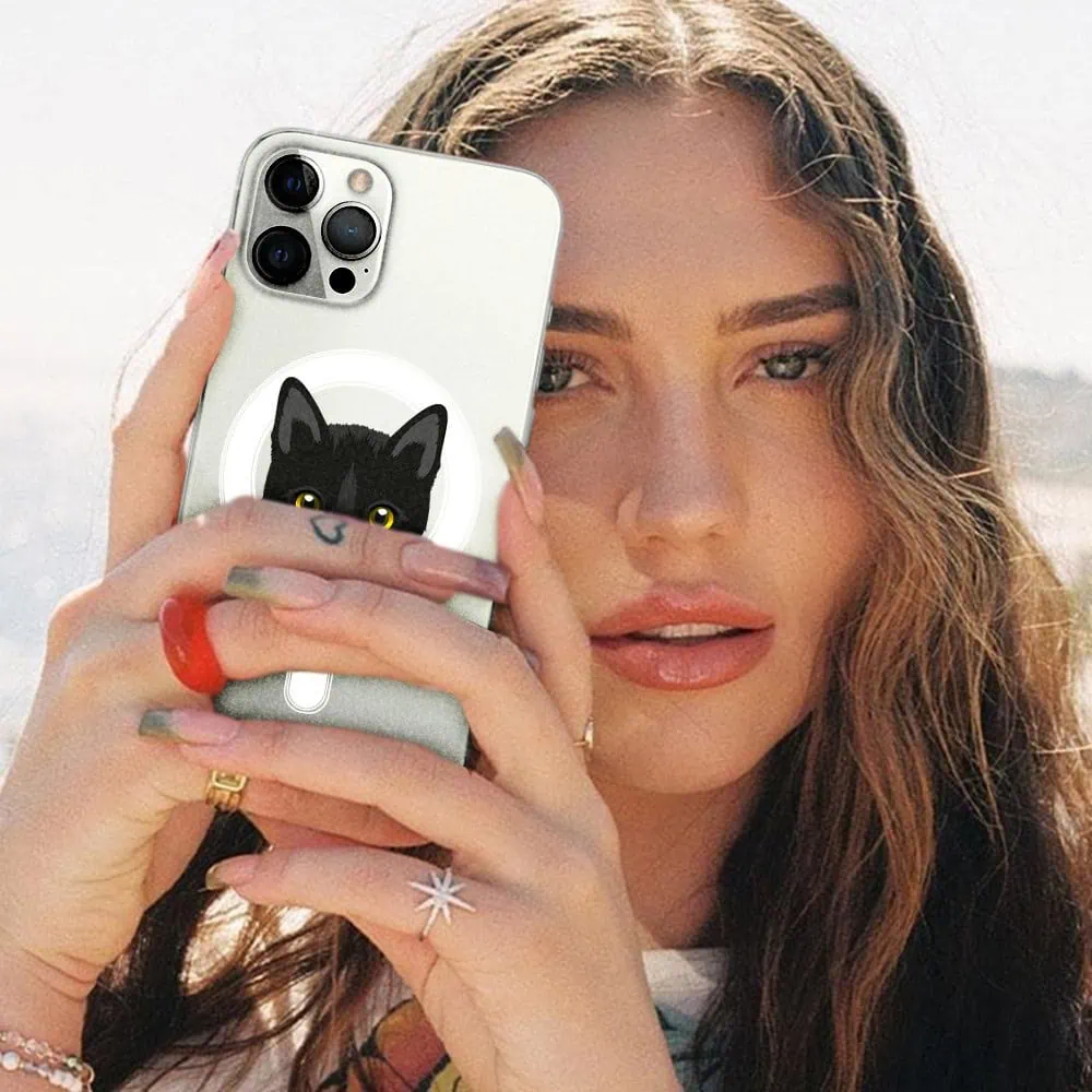 Etui do iPhone 12 Pro, twardy tył, kot bombajski, przeźroczyste