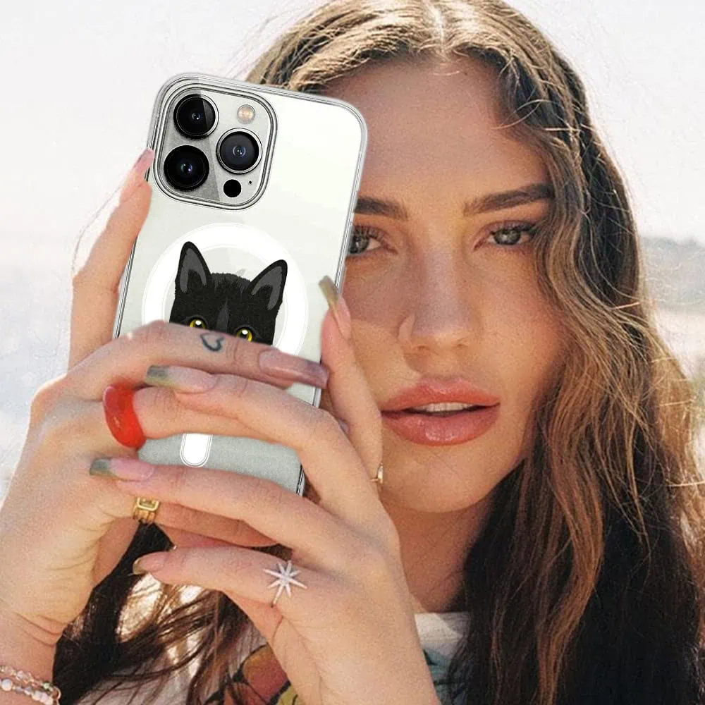 Etui do iPhone 13 Pro Max, twardy tył, kot bombajski, przeźroczyste