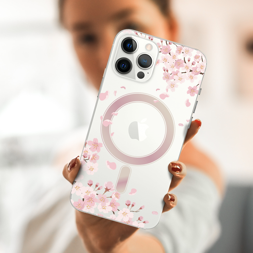 Etui do iPhone 12 Pro Flower MagSafe z nadrukiem kwiat wiśni