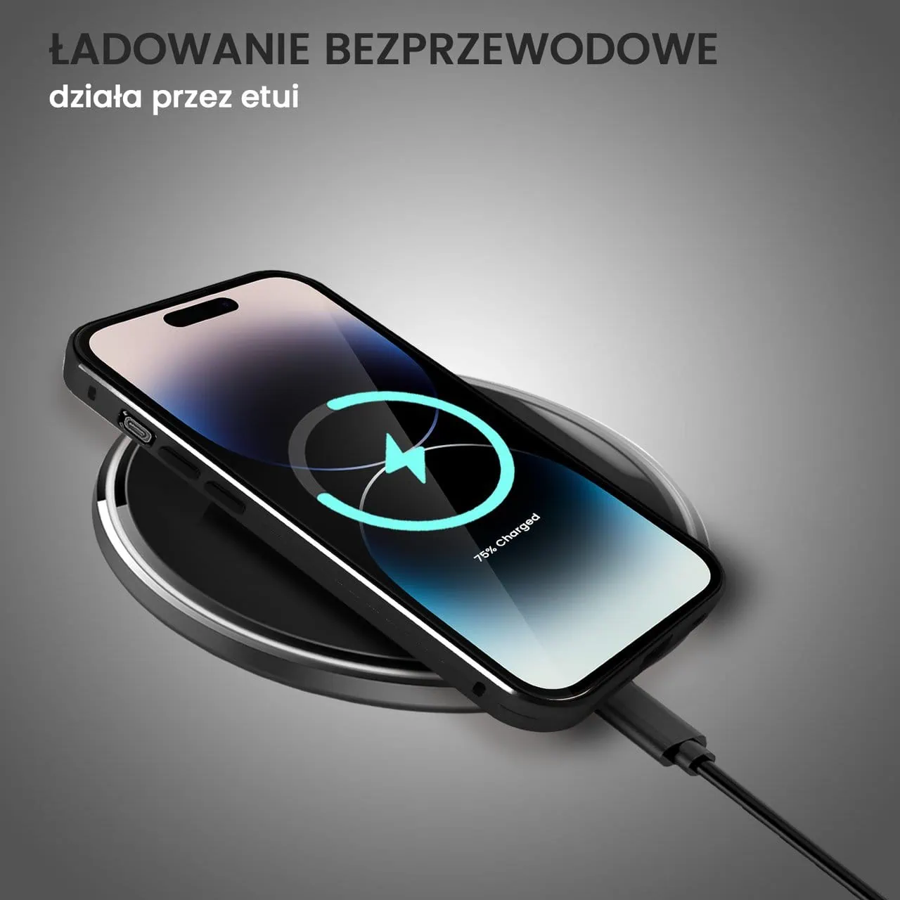 Obudowa do iPhone 14 Pro, podwójna szyba i aluminium 360° przód + tył magnetyczna, z osłoną aparatu i szkłem prywatyzującym, czarna