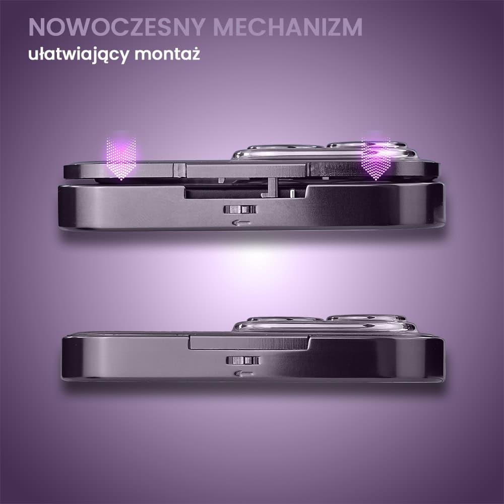 Obudowa do iPhone 14 Pro, podwójna szyba i polerowane aluminium 360° zamykany przód + tył z MagSafe, purpurowa