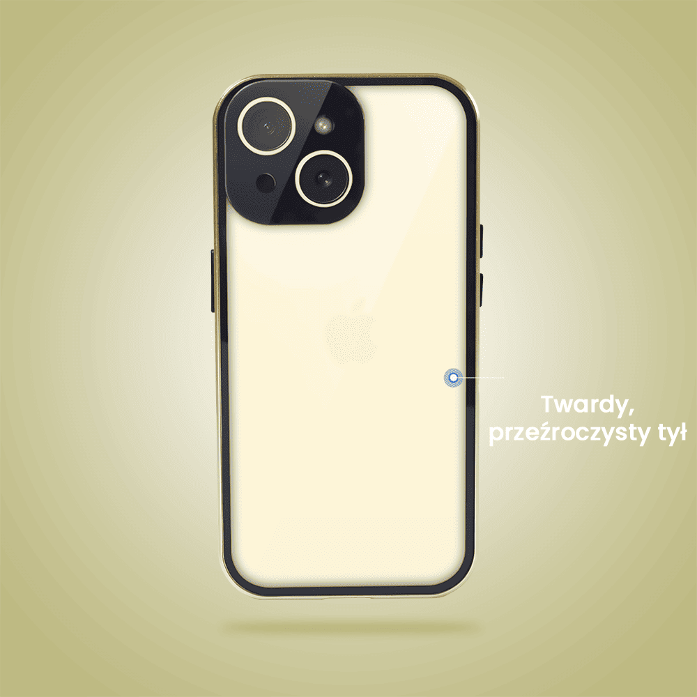 Obudowa do iPhone 15 Plus, podwójna szyba i aluminium 360° przód + tył magnetyczna, z osłoną aparatu i szkłem prywatyzującym, złota