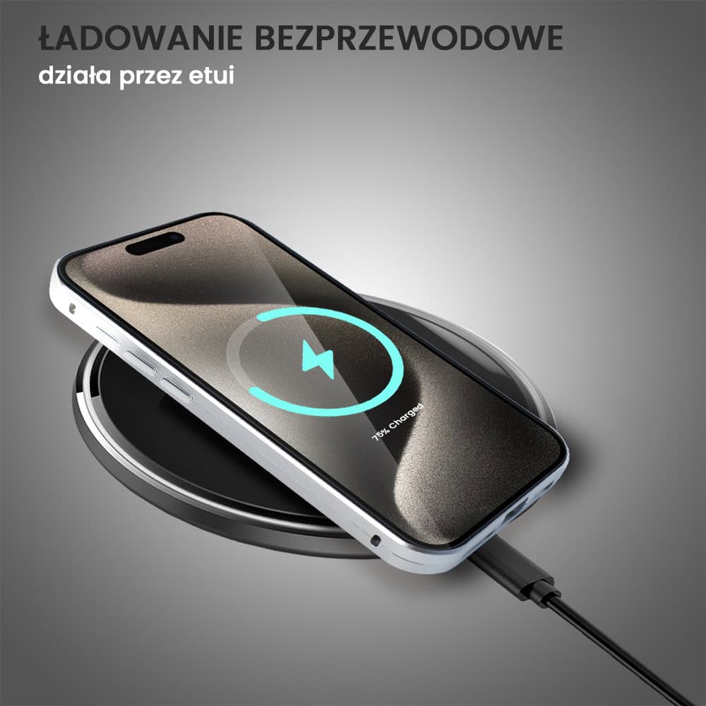 Obudowa do iPhone 15 Pro podwójna szyba i aluminium 360° przód + tył magnetyczna, z Magsafe i osłoną aparatu, srebrna