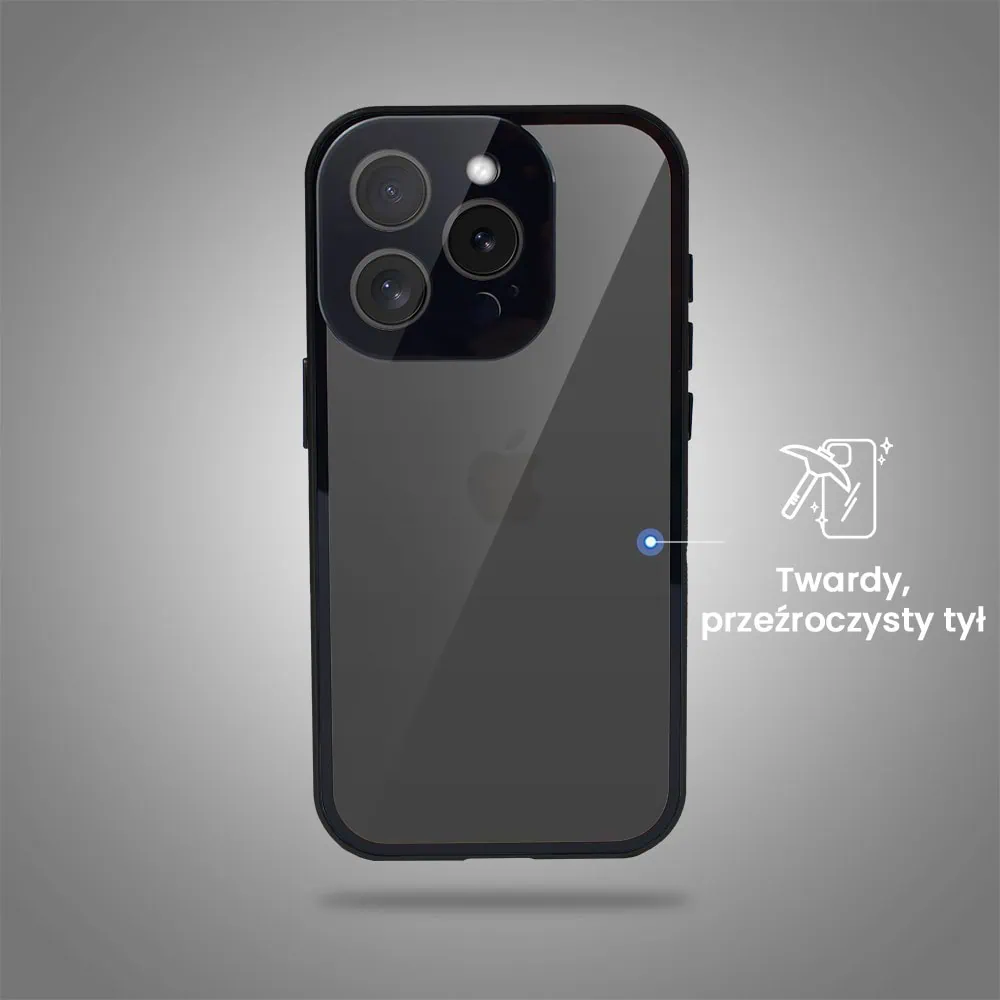 Obudowa do iPhone 15 Pro Max podwójna szyba i aluminium 360° przód + tył magnetyczna, z osłoną aparatu, czarna