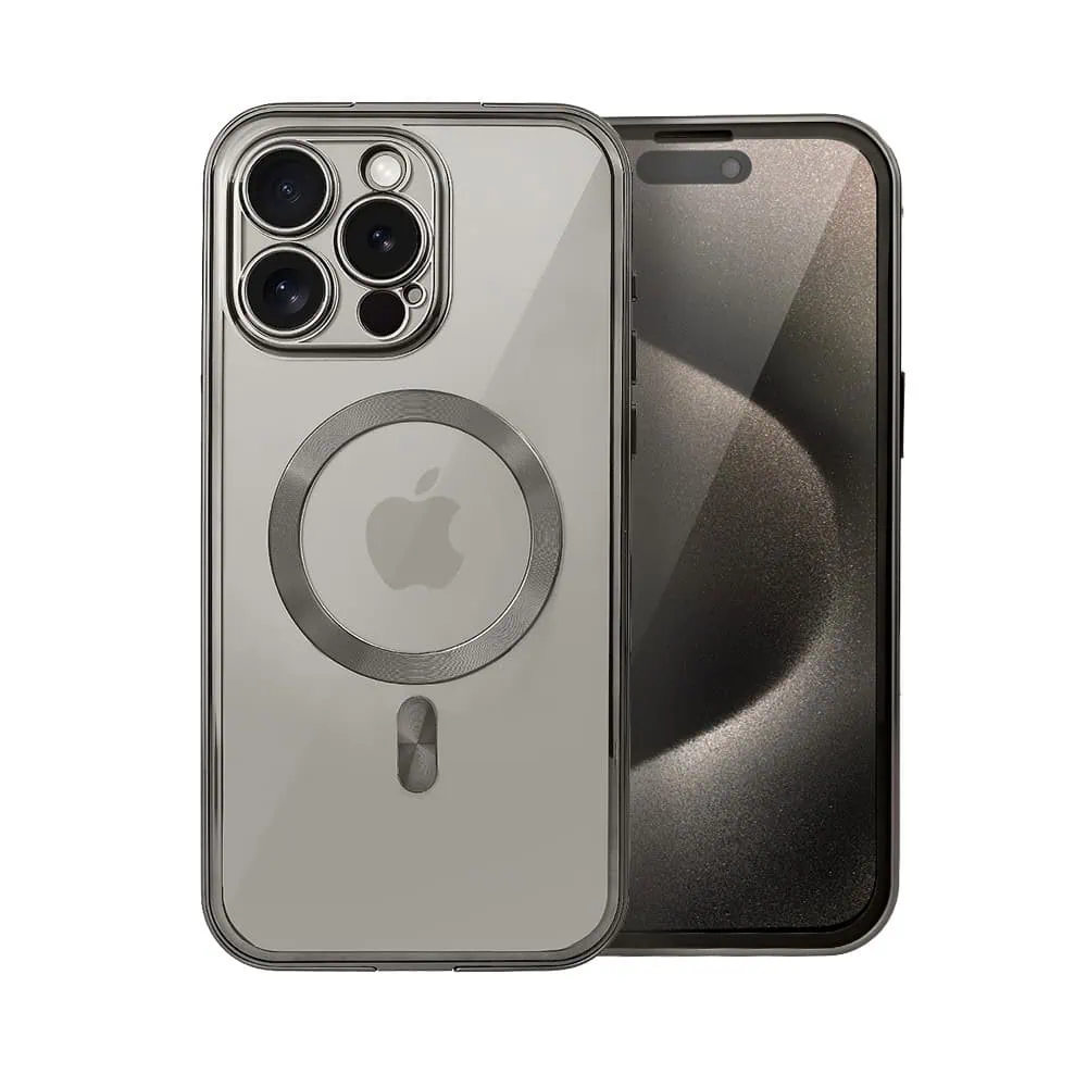 Obudowa do iPhone 15 Pro, podwójna szyba i polerowane aluminium 360° zamykany przód + tył z MagSafe, tytanowa