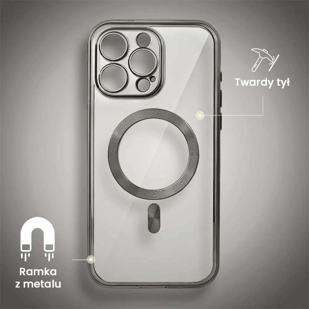 Obudowa do iPhone 15 Pro, podwójna szyba i polerowane aluminium 360° zamykany przód + tył z MagSafe, tytanowa