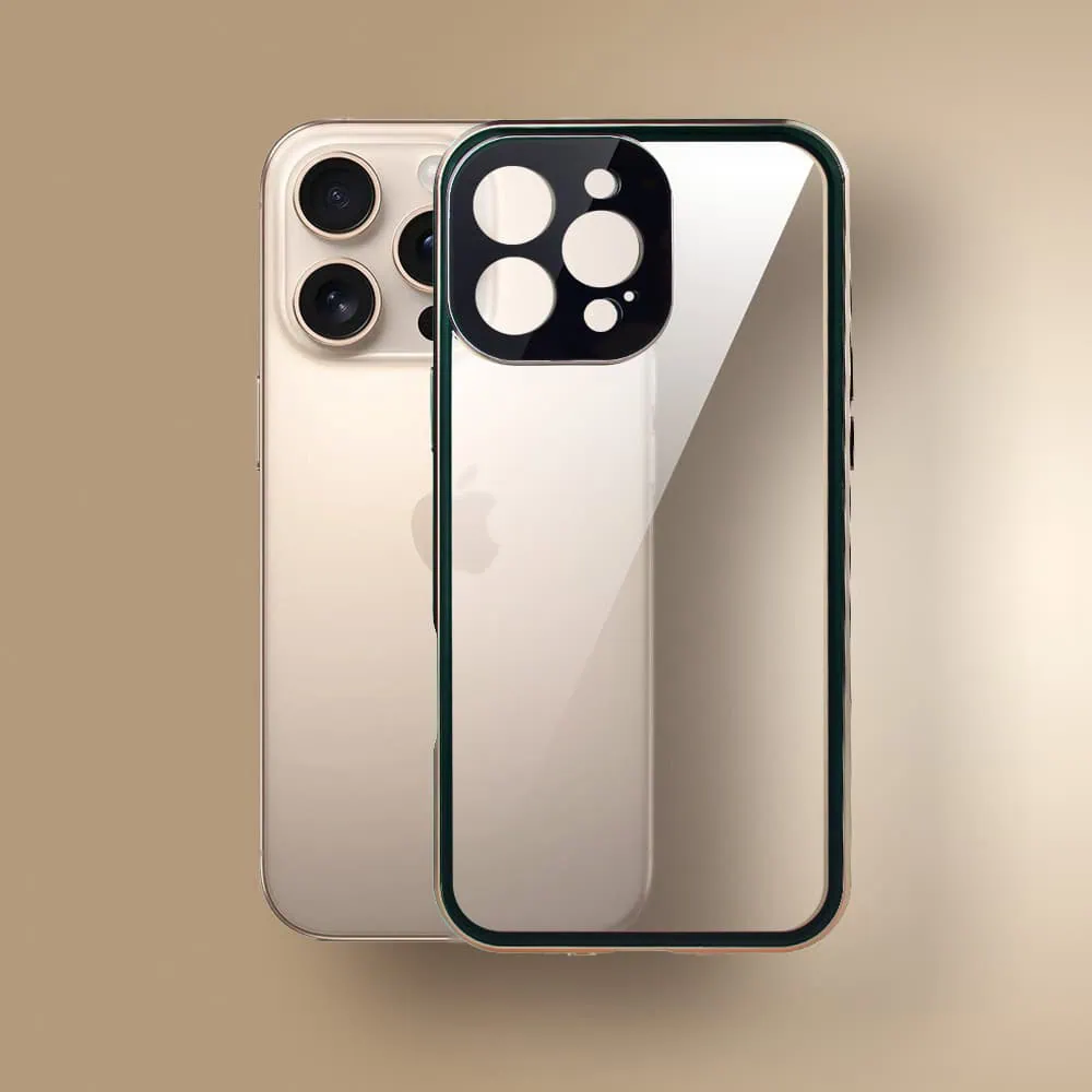 Obudowa do iPhone 16 Pro, podwójna szyba i aluminium 360° przód + tył magnetyczna, z osłoną aparatu i szkłem prywatyzującym, tytan pustynny