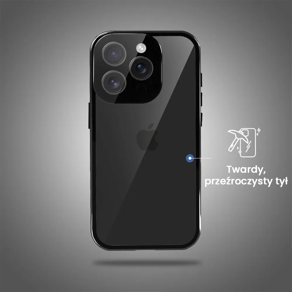Obudowa do iPhone 16 Pro Max, podwójna szyba i aluminium 360° przód + tył magnetyczna, z osłoną aparatu i szkłem prywatyzującym, czarna