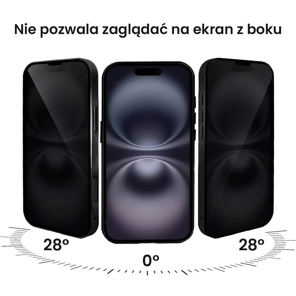 Obudowa do iPhone 16, podwójna szyba i aluminium 360° przód + tył magnetyczna, z osłoną aparatu i szkłem prywatyzującym, czarna