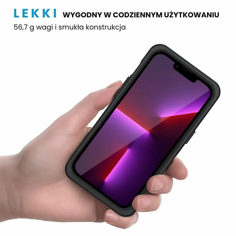 Obudowa wodoodporna do iPhone 13 Pro Max, pancerna 360°, czarna