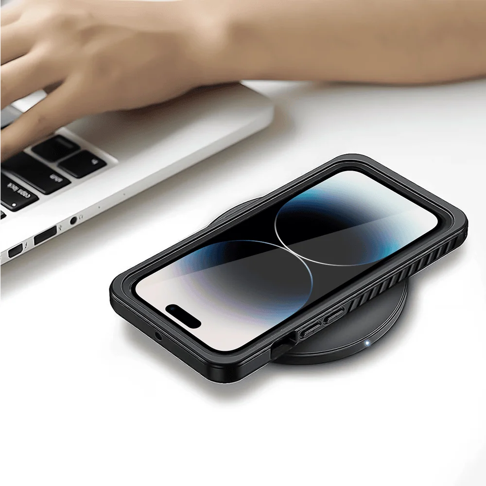 Obudowa wodoodporna do iPhone 14 Pro, pancerna 360°, czarna