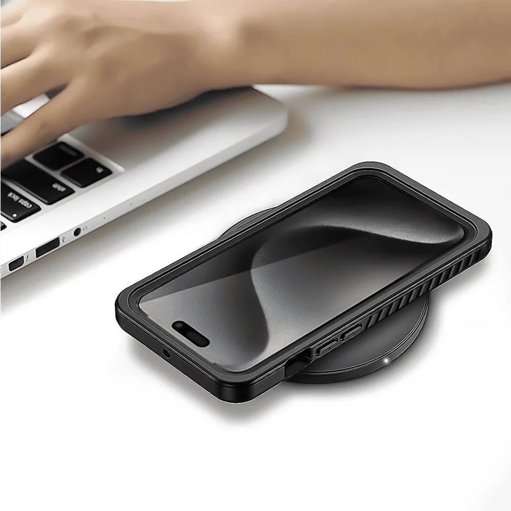 Obudowa wodoodporna do iPhone 15 Pro Max, pancerna 360°, czarna