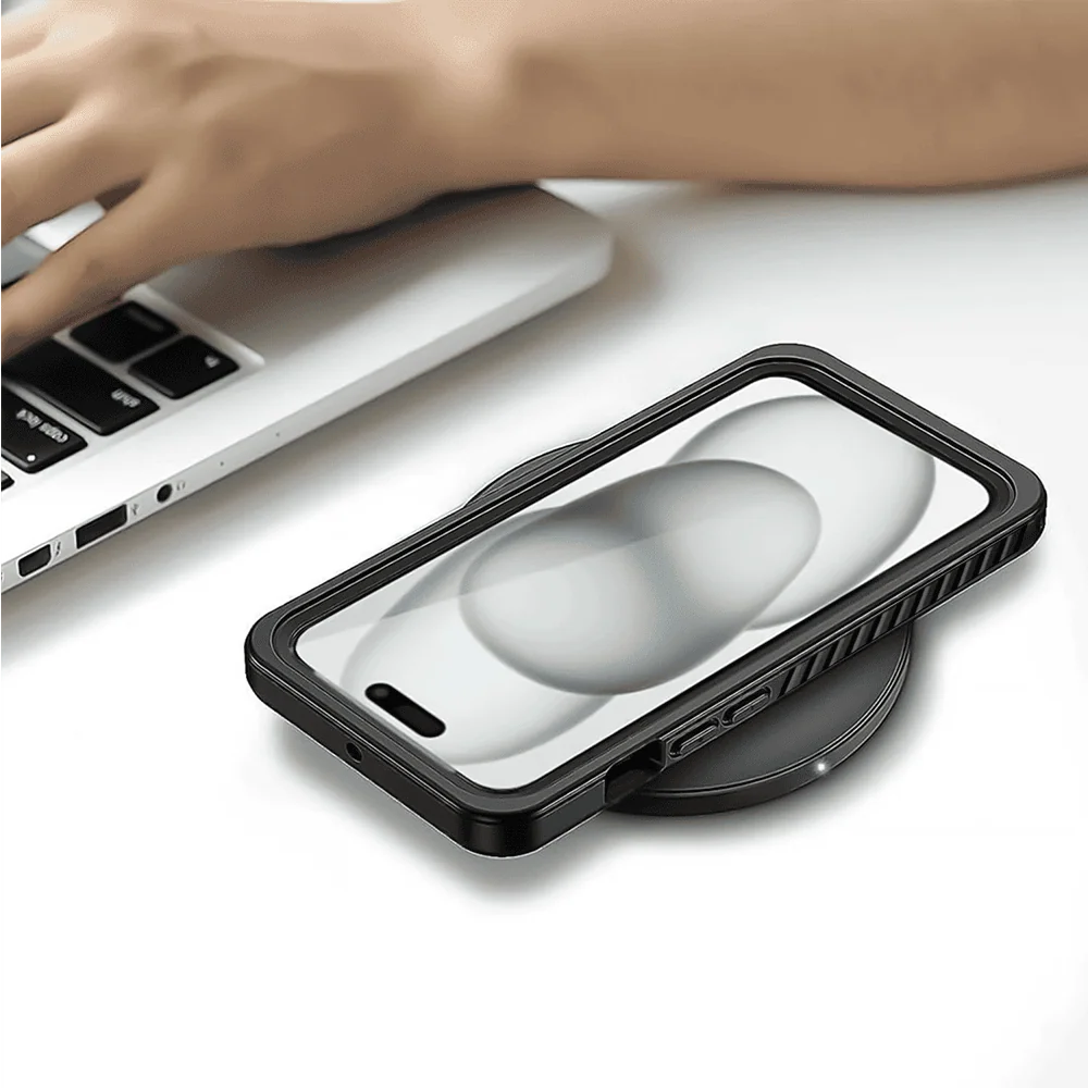 Obudowa wodoodporna do iPhone 15 Plus, pancerna 360°, czarna