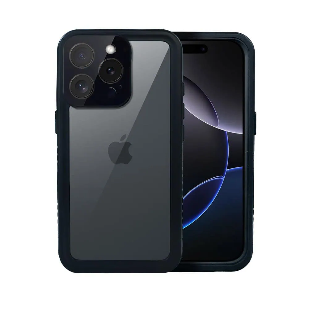 Obudowa wodoodporna do iPhone 16 Pro, pancerna 360°, czarna