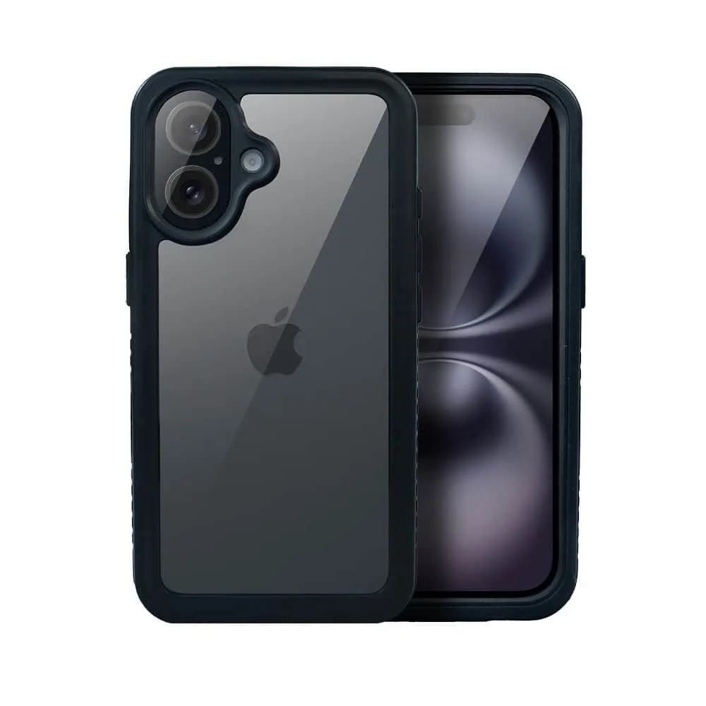 Obudowa wodoodporna do iPhone 16 Plus, pancerna 360°, czarna
