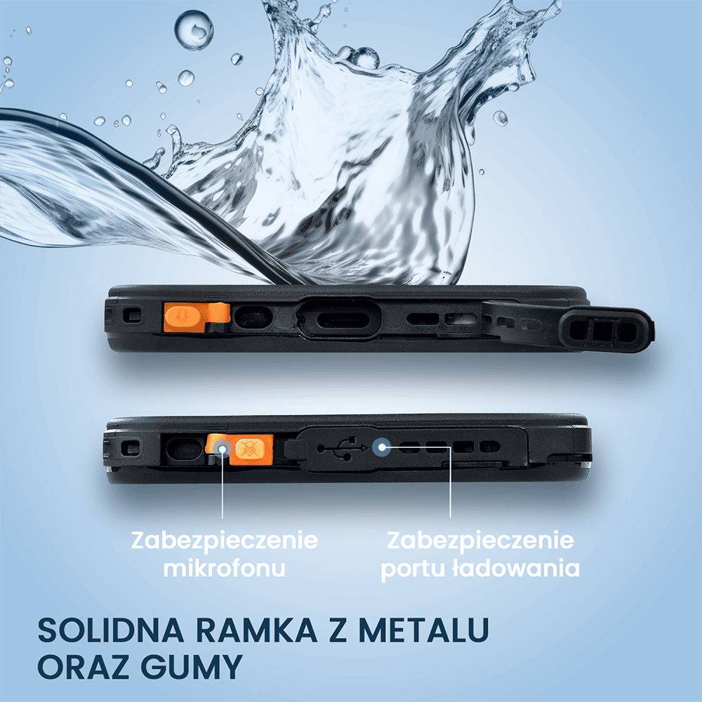 Obudowa wodoodporna do iPhone 16e, pancerna 360°, czarna