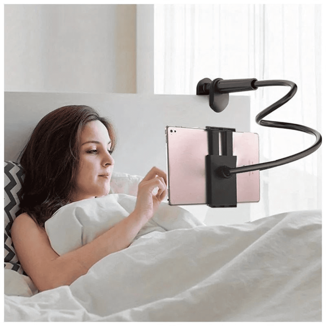 Uchwyt biurkowy, elastyczny na telefon/tablet, czarny