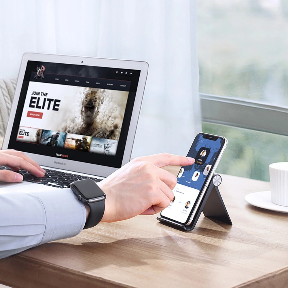 Podstawka na telefon na biurko, czarna