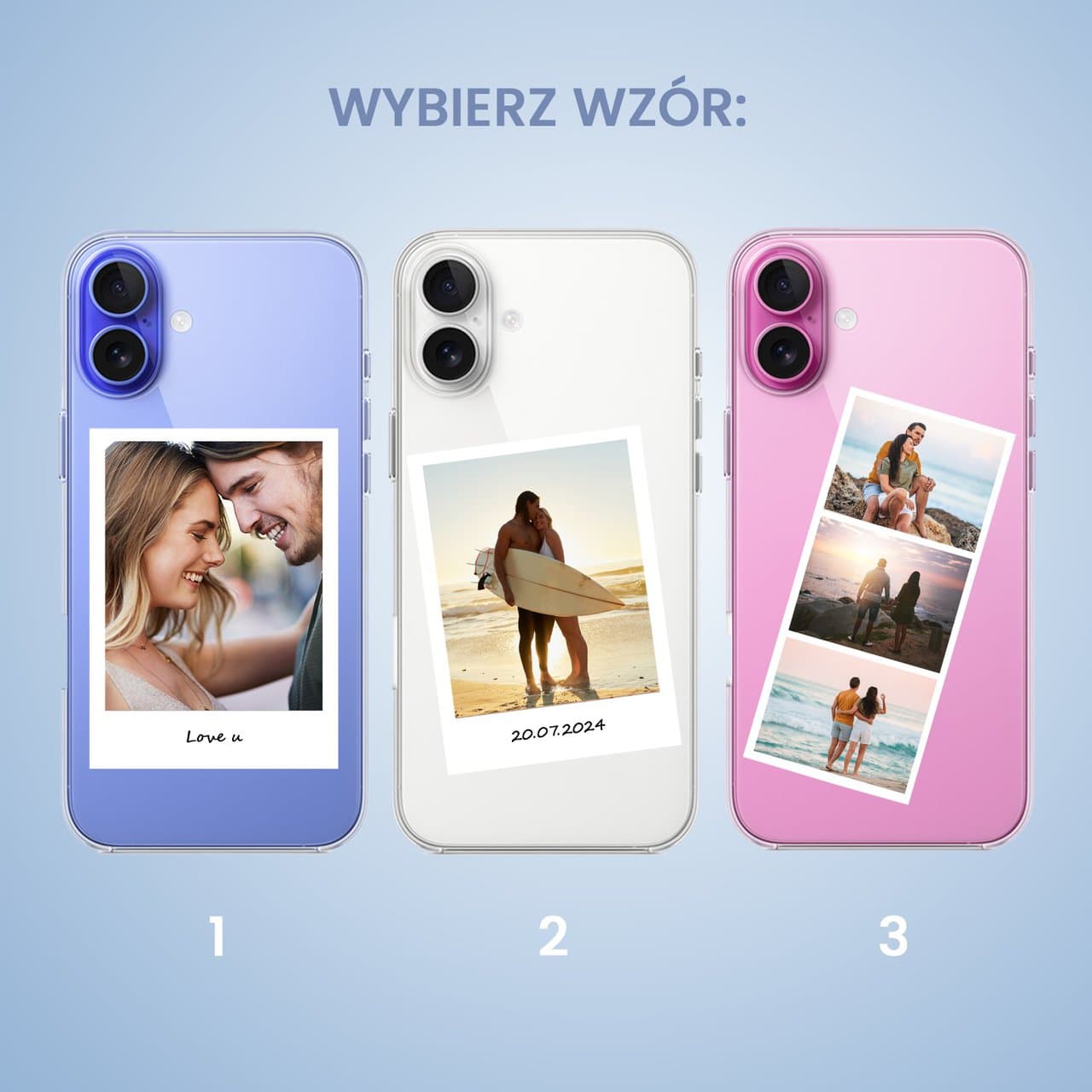 Etui do iPhone 16, Polaroid z własnym zdjęciem, upominek na prezent, przeźroczyste