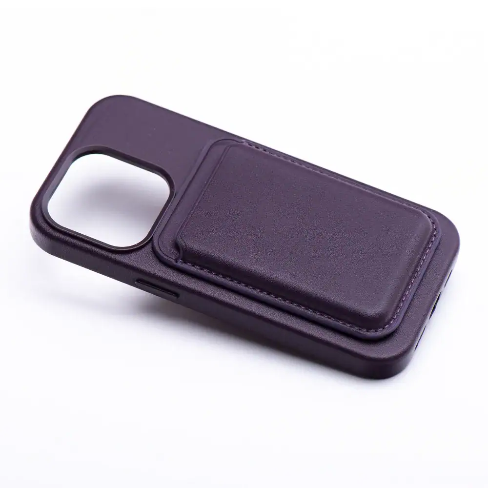 Portfel magnetyczny Leather Mag Wallet, ciemna purpura