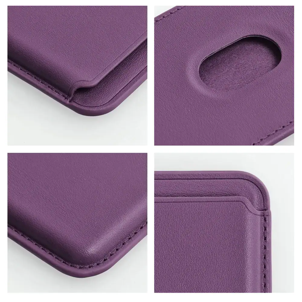 Portfel magnetyczny Leather Mag Wallet, ciemna purpura