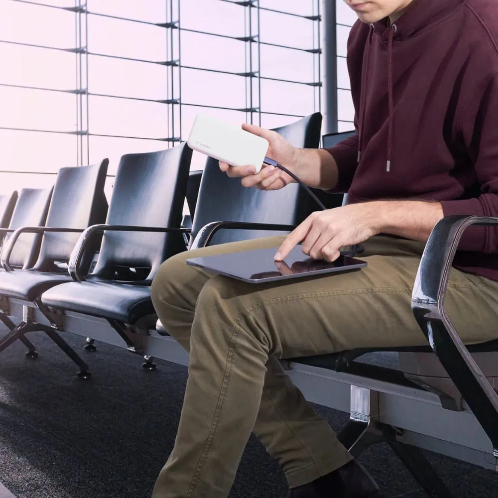 Power bank 10000 mAh 2w1 (2xUSB), biały