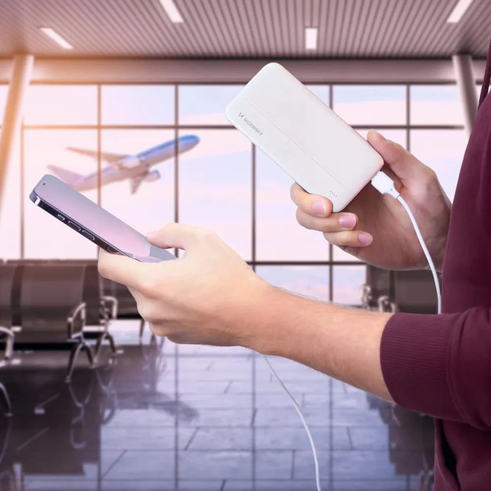 Power bank 10000 mAh 2w1 (2xUSB), biały