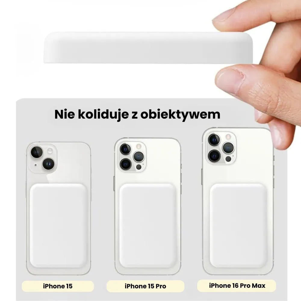 Power bank 10 000 mAh do iPhone, ładowanie bezprzewodowe MagSafe, biały