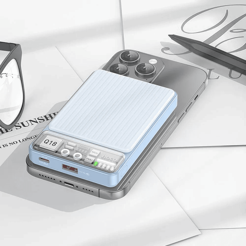 Power bank 10000 mAh do iPhone z funkcją MagSafe, niebieski