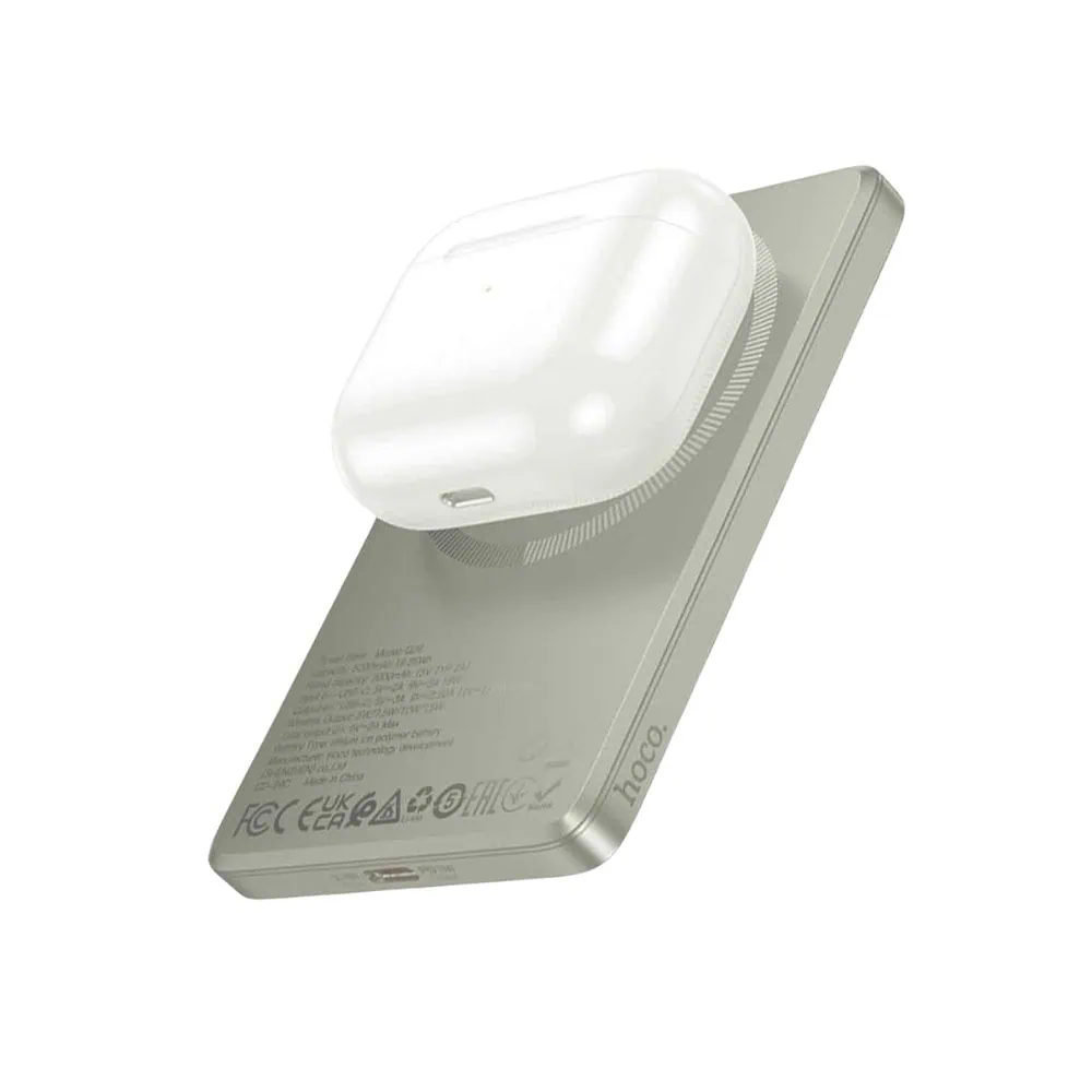 Power bank MagSafe UltraSlim 5000 mAh, ładowanie bezprzewodowe, złoty tytan