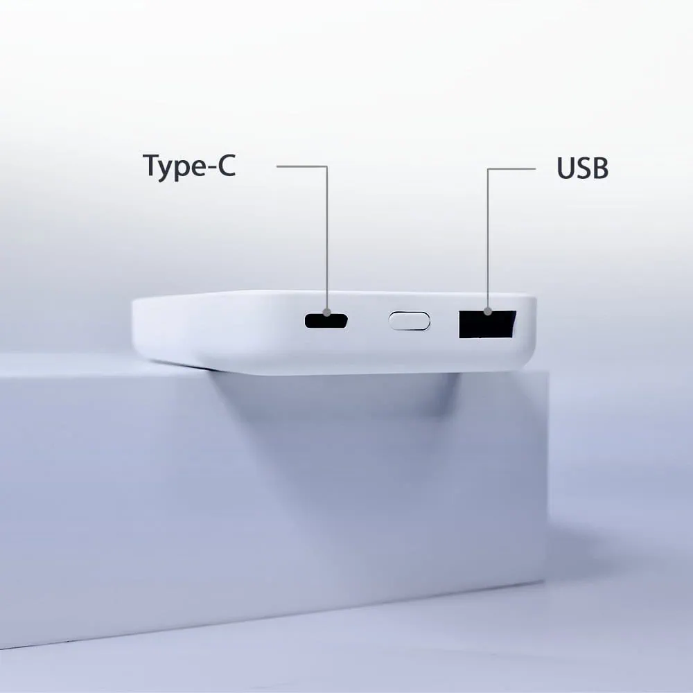 Power bank Magsafe 5000mAh ładowanie bezprzewodowe iPhone 16/15/14/13/12, kot birmański, biały