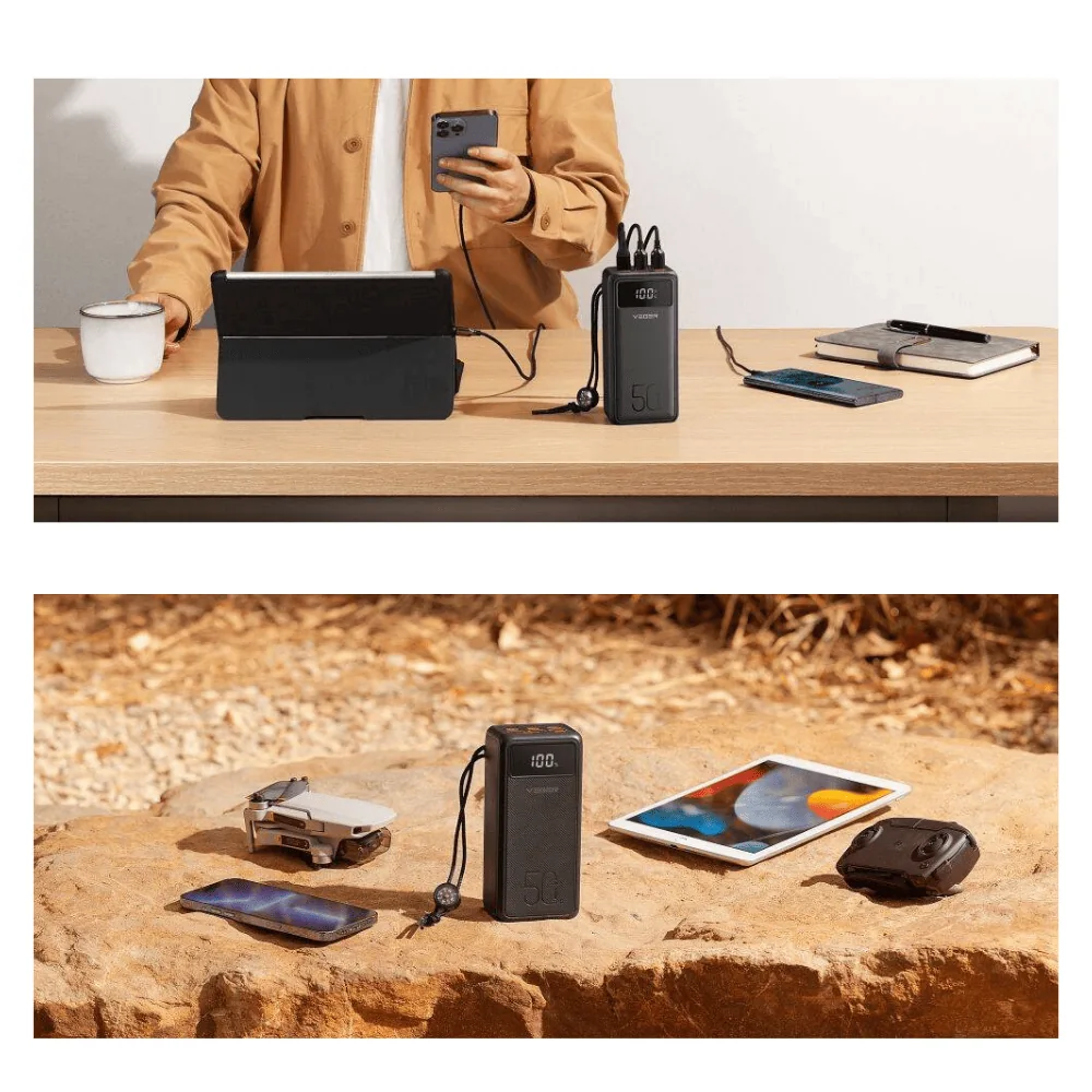 Power bank Power Tank 50000 mAh 3x USB, Lightning, USB Typ C, micro USB, PD 22.5W, czarny