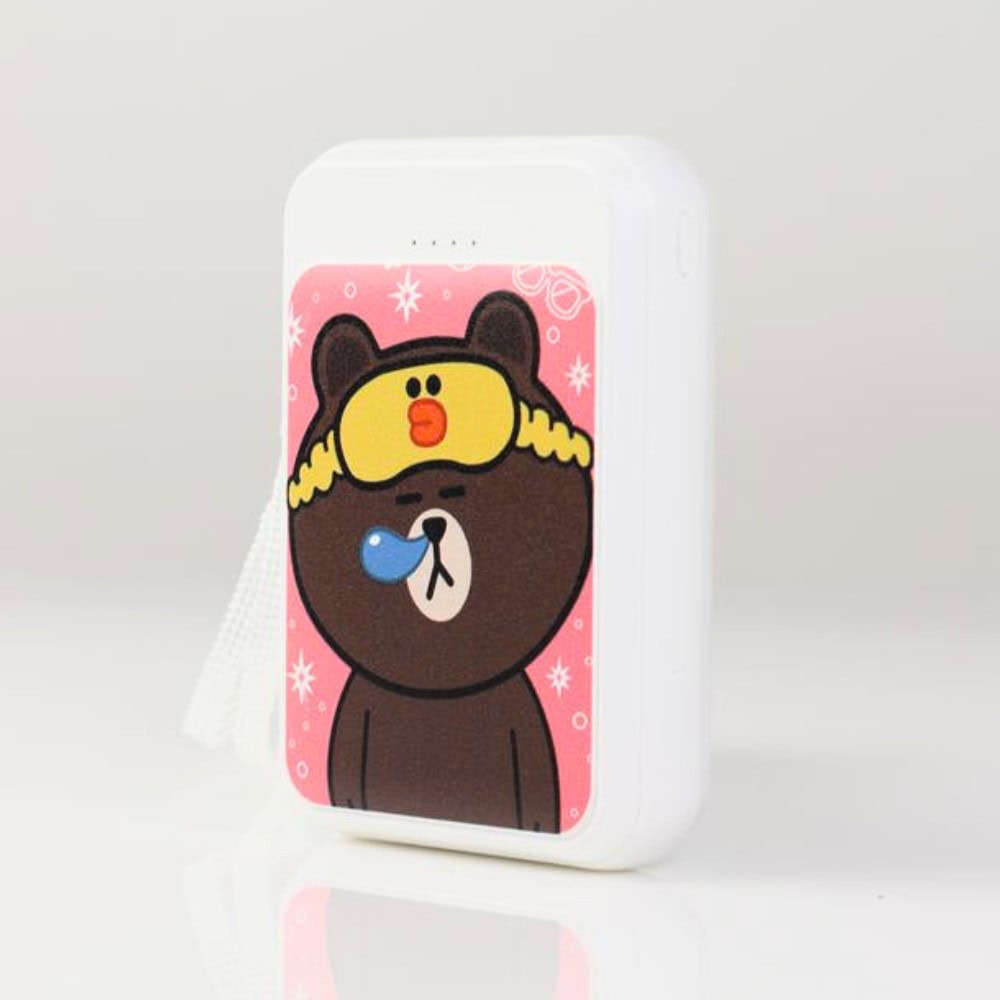 Power bank akumulator 8000 mAh, (2x USB, micro USB, USB Typ C), płaczący miś, biały