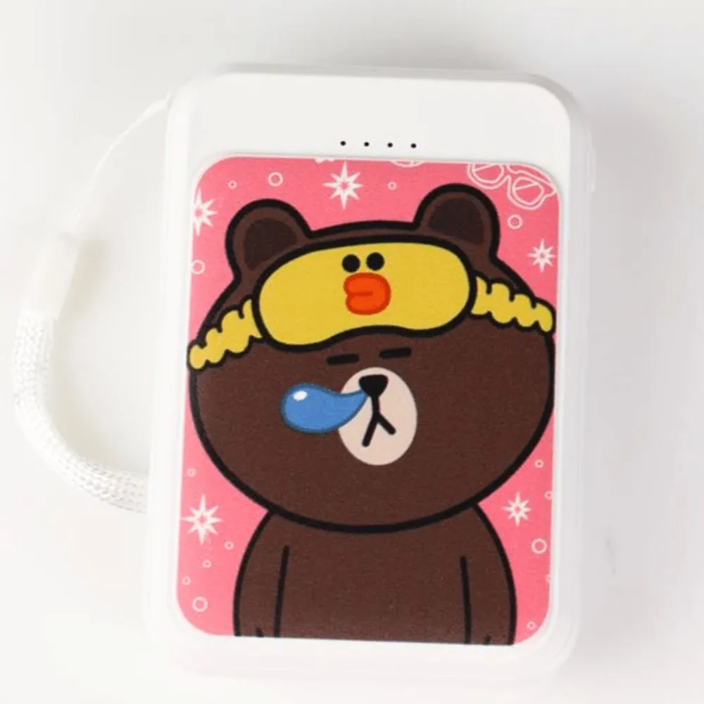 Power bank akumulator 8000 mAh, (2x USB, micro USB, USB Typ C), płaczący miś, biały