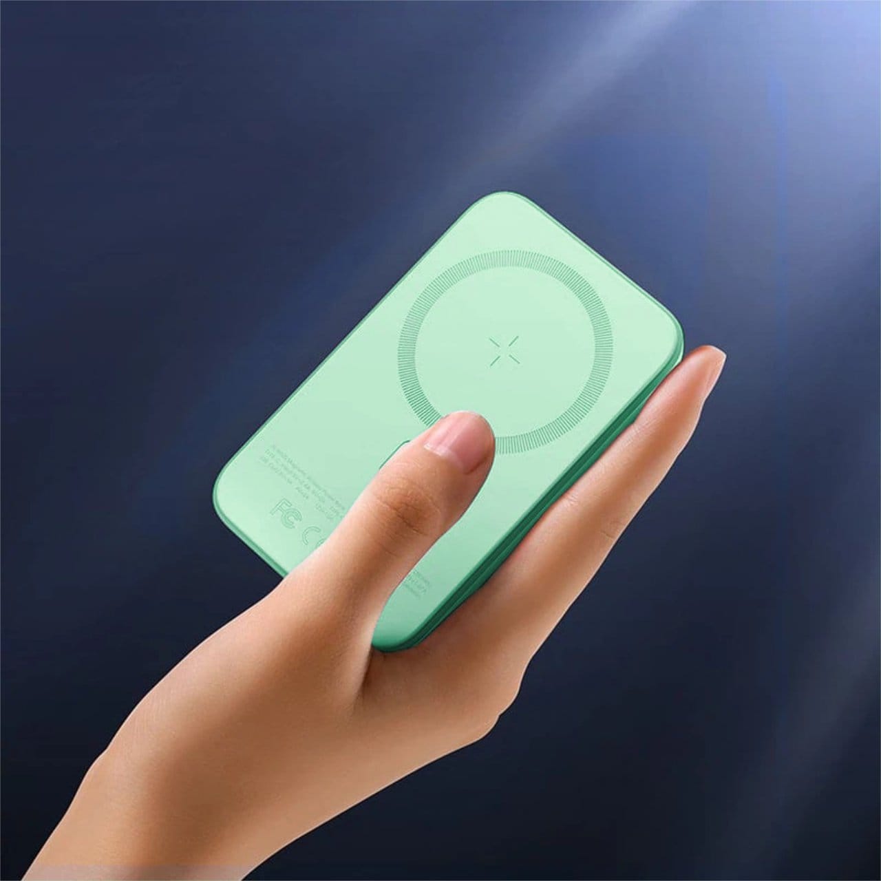 Power bank akumulator MagSafe 10000mAh, bezprzewodowe ładowanie, jasno zielony