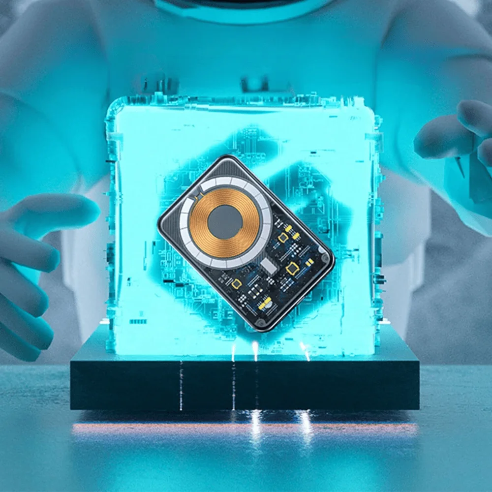 Power bank akumulator MagSafe 10000 mAh, bezprzewodowe ładowanie, metalowy, miedziany