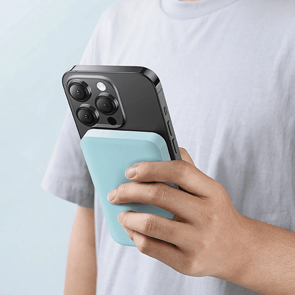 Power bank akumulator Magsafe 5000mAh ładowanie bezprzewodowe iPhone 16/15/14/13/12, niebieski