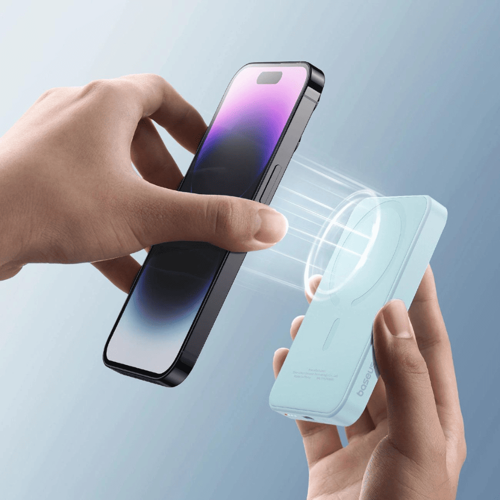 Power bank akumulator Magsafe 5000mAh ładowanie bezprzewodowe iPhone 16/15/14/13/12, niebieski