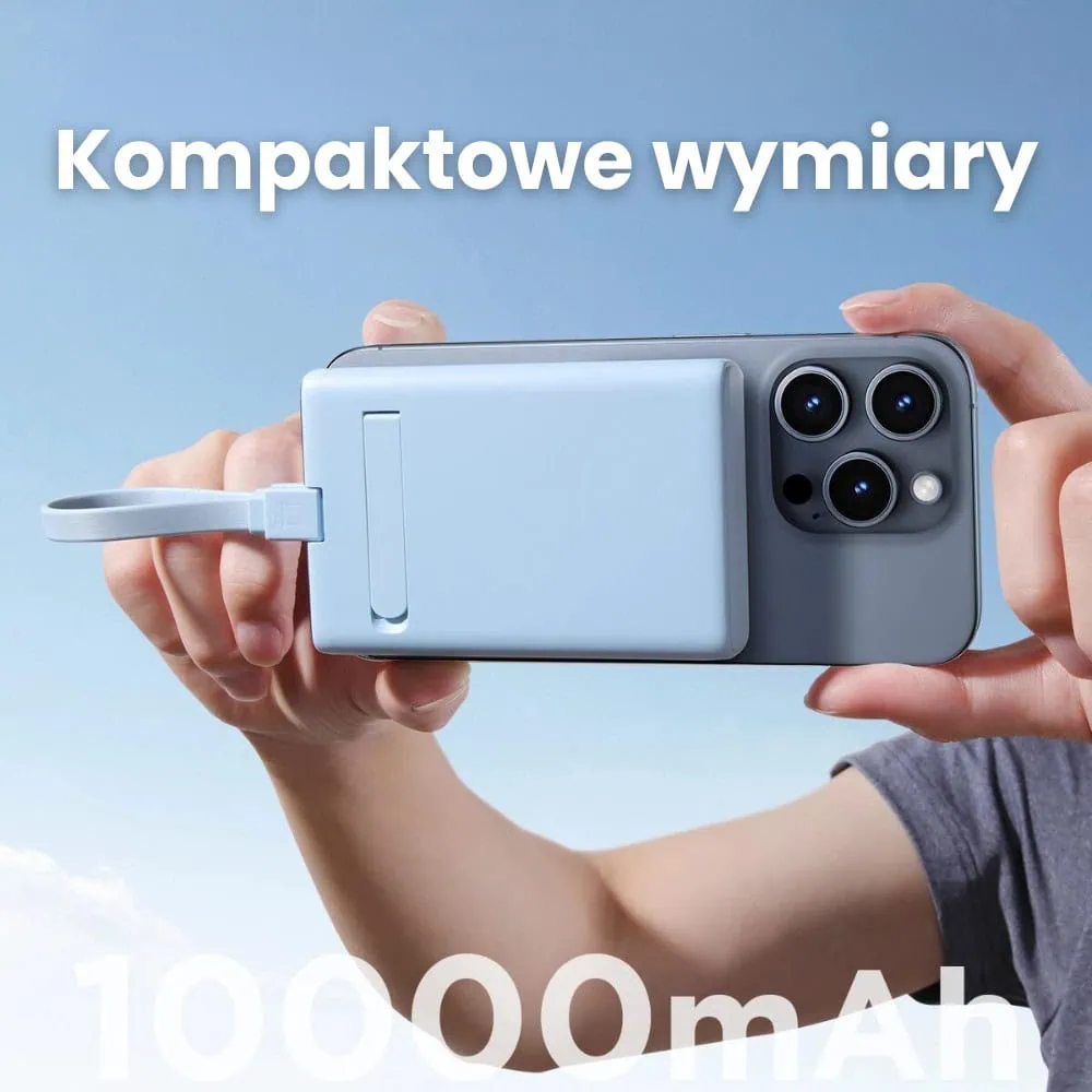 power bank akumulator magsafe z funkcją podstawki, 20w, niebieski